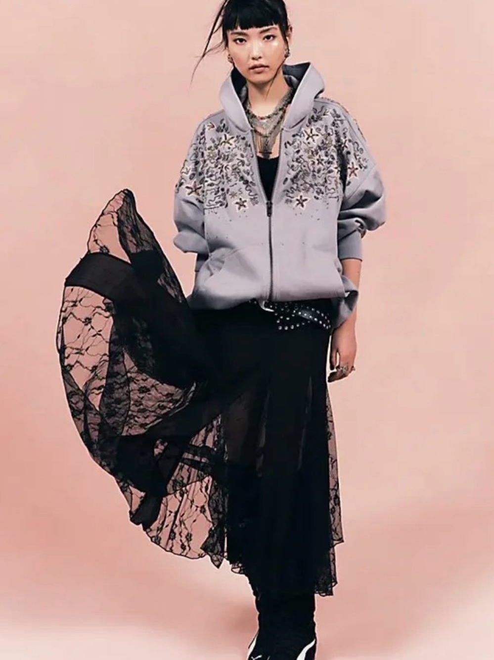 RARE- SOLD OUT- XS- ptp 29” oversized- free people glitter oversized hoodie